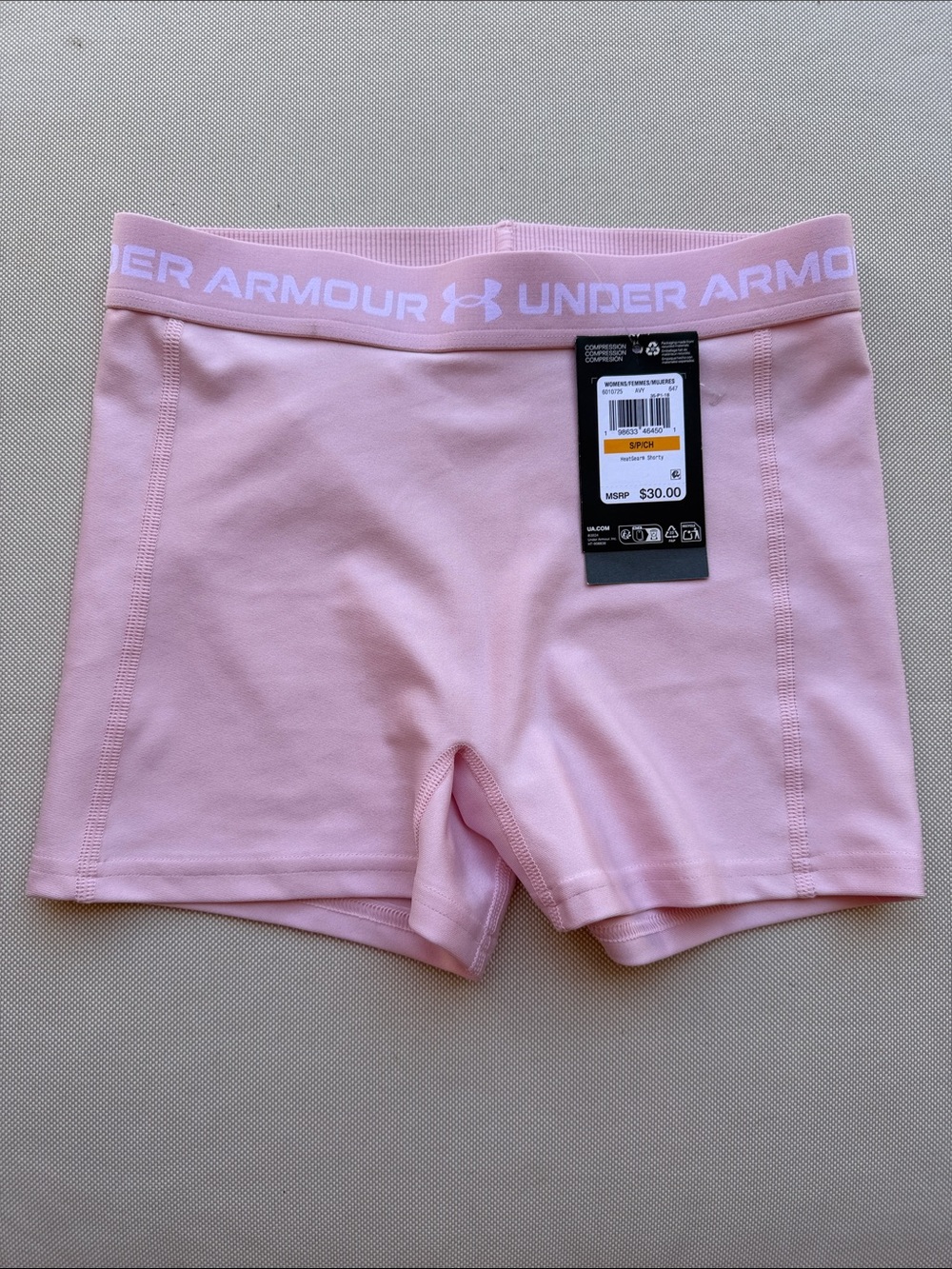 Under Armour HEATGEAR Light Pink Women’s Performance Bike Shorts
